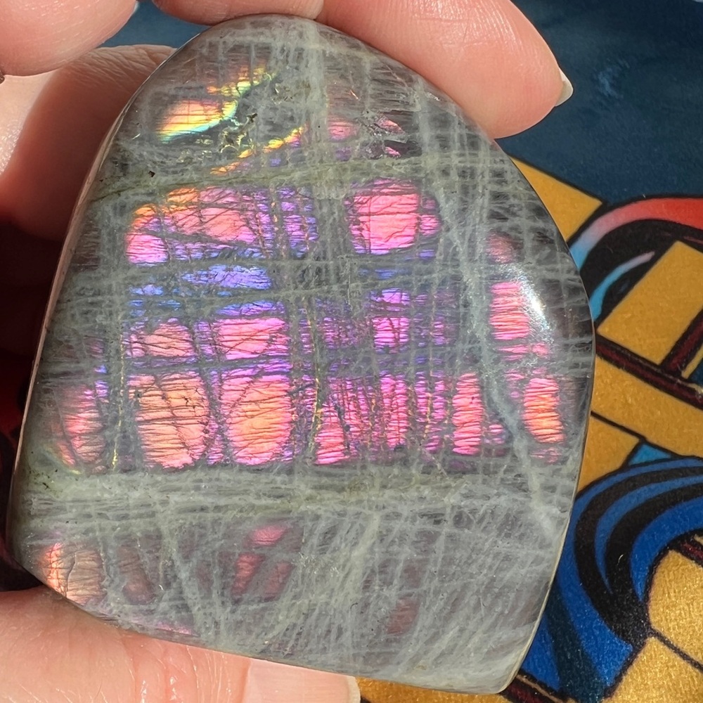 LOT OF 4 SUNSET LABRADORITE STONES